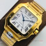BV Factory Faux Cartier Santos Yellow Gold Automatic Watch With QuickSwitch Band (1)_th.jpg